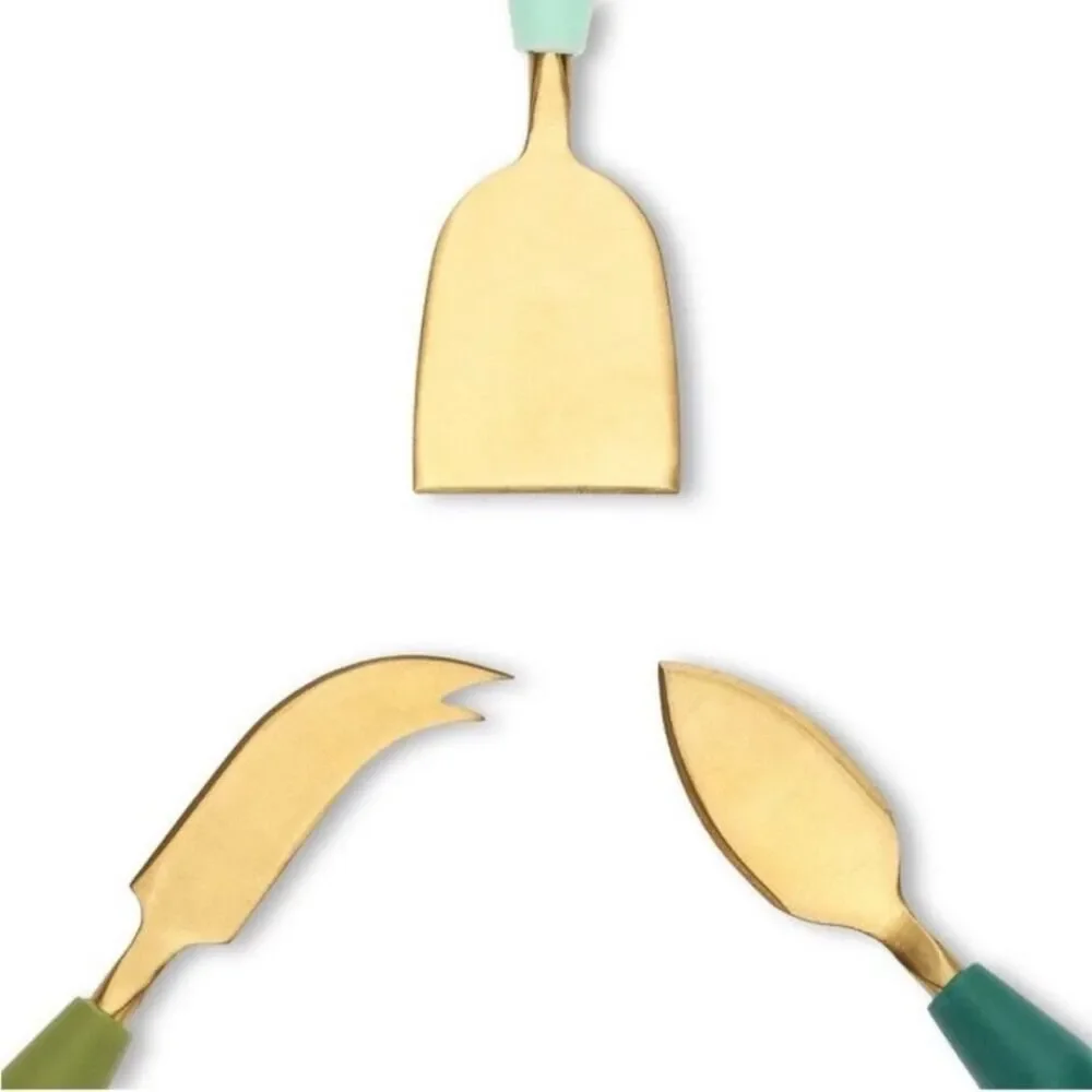 TARGET BULLSEYE PLAYGROUND NWT 3pc cheese knives set -green
